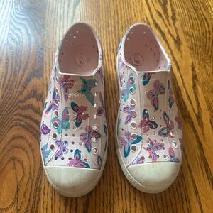 Native Pink and White Sneakers with Whimsical Design